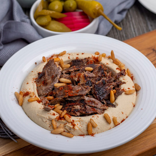 Hummus with Meat Shawarma